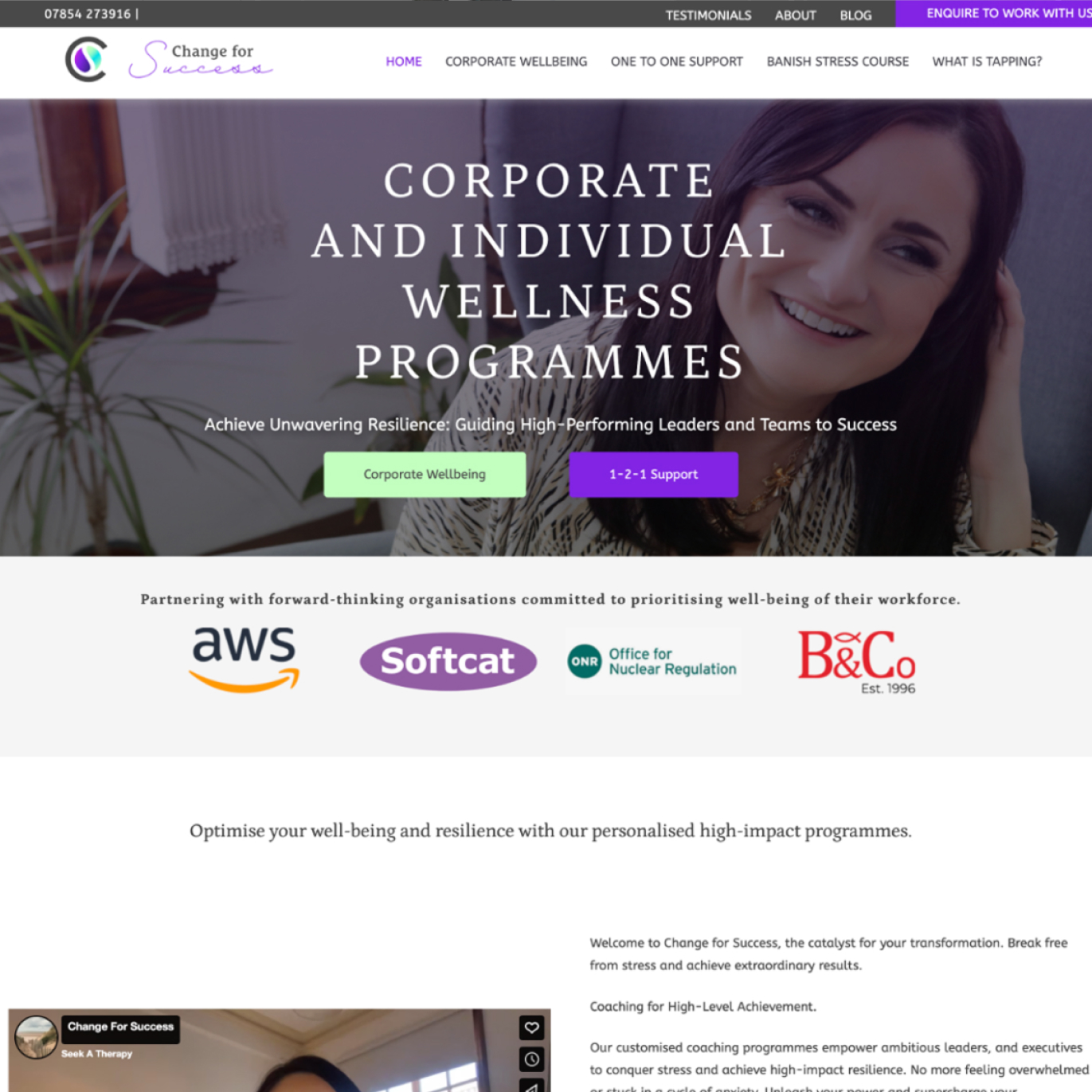C-4-S-Website A website redesign for Change For Success. Website homepage above the fold.