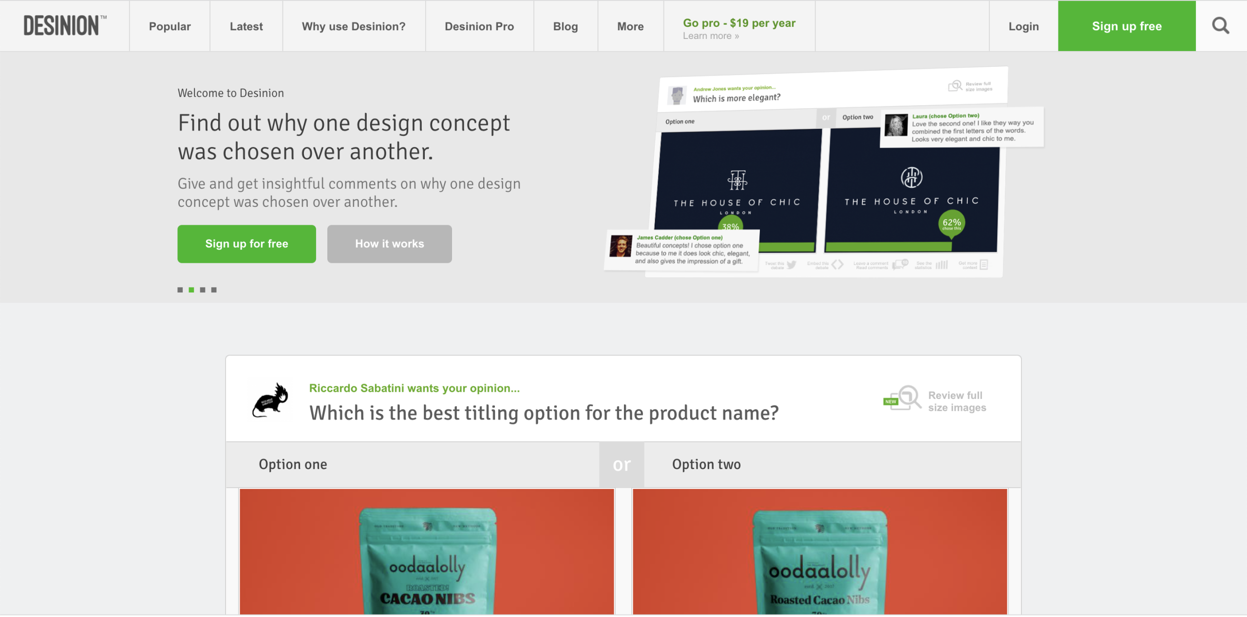 desinion - a website to help make design decisions